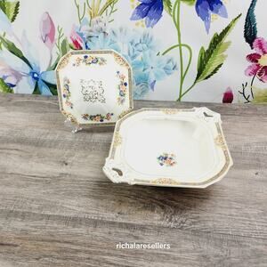 W.H. Grindley Marjorie Square Covered Vegatable Serving Dish Ivory England